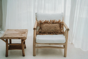 The Raffia Cushion Cover Rectangular - Natural - 30x50. small 4