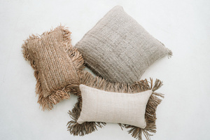 The Raffia Cushion Cover Rectangular - Natural - 30x50. small 6