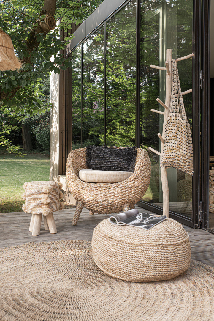 Preview The Raffia Flores Pouffe - Natural The Raffia Flores Pouffe - Natural