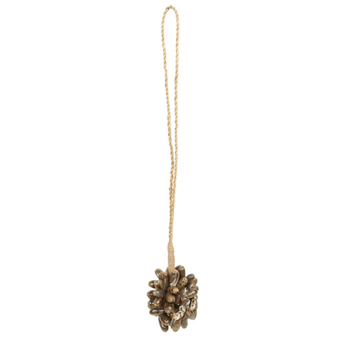 Check Brown Cowrie Shell Tassel Bazar Bizar