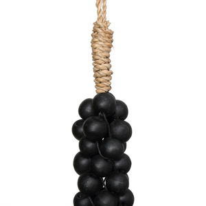 Bazar Bizar Wooden Bead Decorative Hanging with Cotton Tassel, Black, 80 cm small 2