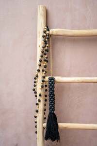 Bazar Bizar Wooden Bead Decorative Hanging with Cotton Tassel, Black, 80 cm small 5