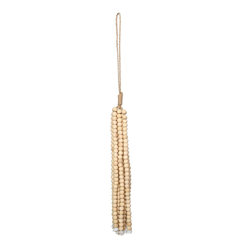 Check The Wooden Beads Tassel - Natural