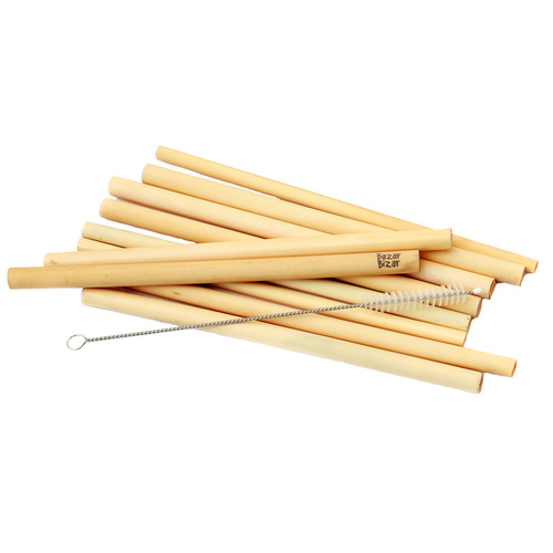 Check The Bamboo Straws - Set of 10 With Cleaning Brush