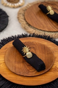 The Teak Root Round Plate - L small 4