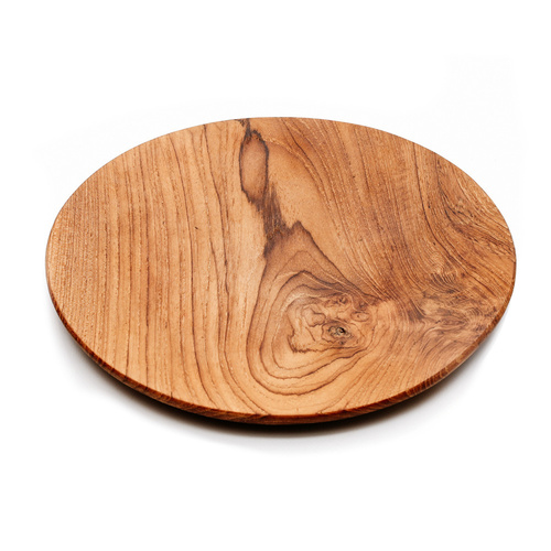 Check The Teak Root Round Plate - L