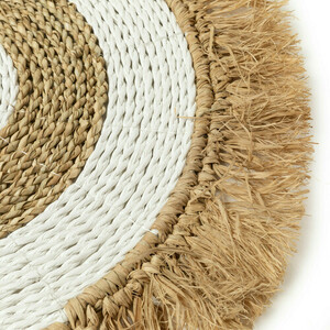The Seagrass Raffia Placemat - Natural White 2 The Seagrass Raffia Placemat - Natural White small 2