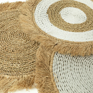 The Seagrass Raffia Placemat - Natural White 3 The Seagrass Raffia Placemat - Natural White small 3