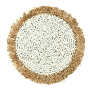 The Water Hyacinth Raffia Placemat - White Natural 0 The Water Hyacinth Raffia Placemat - White Natural small 0