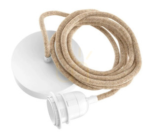 Boho pendant lamp - The Shaggy M, E27, Rattan small 5