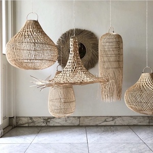 Tassel lamp large - The Squid L, E27, Rattan, boho style small 1