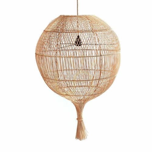Check Bazar Bizar Wonton rattan lampshade, natural, 50 × 80 cm