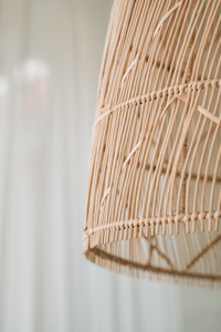 Boho pendant lamp - The Twister M, E27, Rattan, plaid small 3
