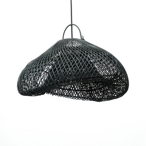 Boho pendant lamp - The Cloud M, E27, Rattan, black small 0