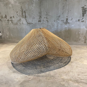 Braided cloud lamp - The Cloud M, E27, Rattan, boho small 2