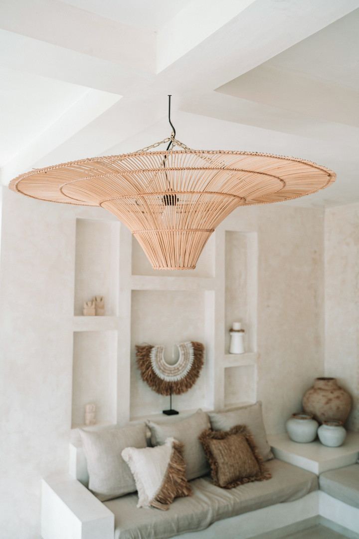 Sky Pendant L Pendelleuchte, E27, Rattan, Boho Leuchten