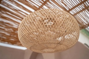 Boho pendant lamp - The Wholly L, E27, Rattan, handmade small 3