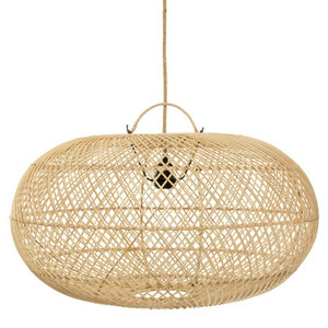 Boho pendant lamp - The Wholly L, E27, Rattan, handmade small 0