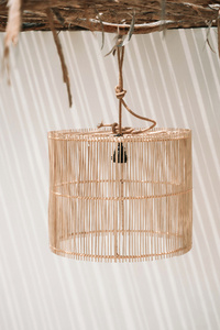 Kitchen lamp - The Chacha M, E27, Rattan, cylinder lamp small 3