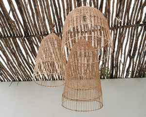 Dining room lamp - The Elba M, rattan, E27, woven boho style lamp small 3