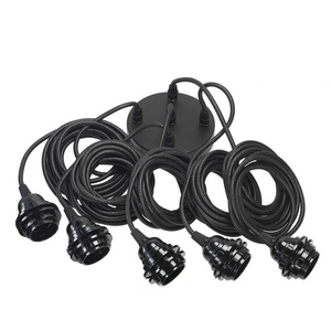 BAZAR BIZAR Cable Fittings black pendant kit, 5 E27 holders, 350 cm cables small 0