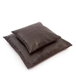 The Four Panel Leather Cushion Cover - Chocolate - 40x40. 3 The Four Panel Leather Cushion Cover - Chocolate - 40x40. small 3