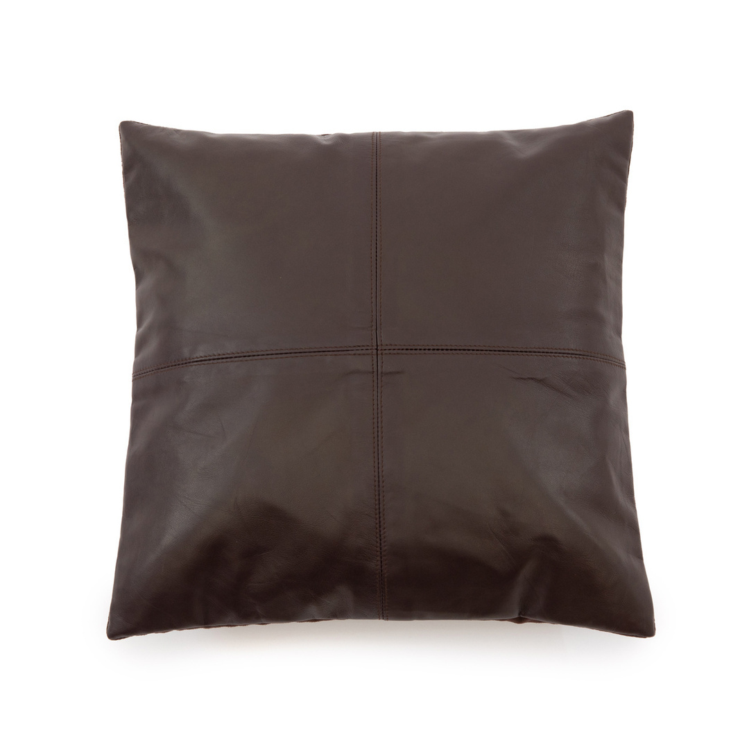 Check The Four Panel Leather Cushion Cover - Chocolate - 40x40. The Four Panel Leather Cushion Cover - Chocolate - 40x40.