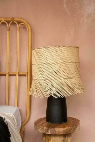 Check Table Lamp - The Rattan Black, E27, boho