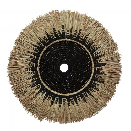 Check The Raffia Macramé Wall Deco - Black Natural