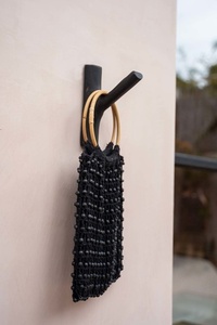 BAZAR BIZAR The Hook black teak wall hook JABR058B small 7