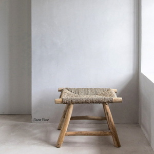 The Porto Seagrass Stool - Natural - M small 3