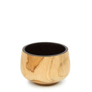 BAZAR BIZAR Bondi teak wood bowl 12 cm – natural with black interior small 2