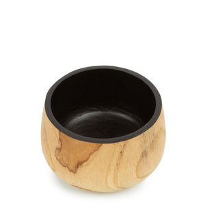 BAZAR BIZAR Bondi teak wood bowl 12 cm – natural with black interior small 3