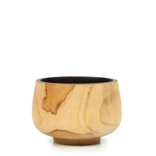 Check Bowl BAZAR BIZAR Bondi Tek Wood Natural Black 12 cm