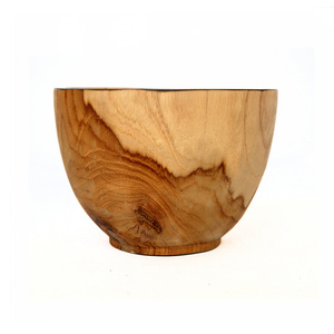 BAZAR BIZAR Bondi teak wood candy bowl, natural with black rim, 15 cm small 7