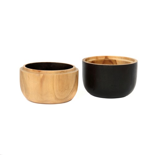 Check BAZAR BIZAR Bondi JAES015NB teak double bowl, natural and black