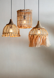 Pendant cord lamp - The Abaca Tassel S, E27, Abaca grass. small 1