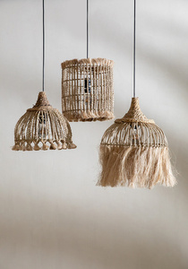 Pendant cord lamp - The Abaca Tassel S, E27, Abaca grass. small 3