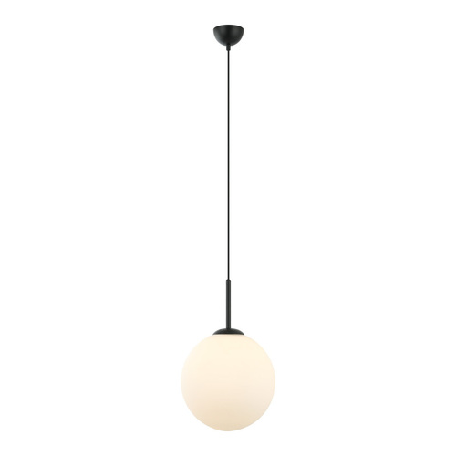 Check Italux Black White Glass Pendant Light E27 30cm PND-5578-1L-BK