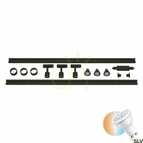 Check Rail light set SLV PURI 1-phase black 2 m 3x4.3W 143190