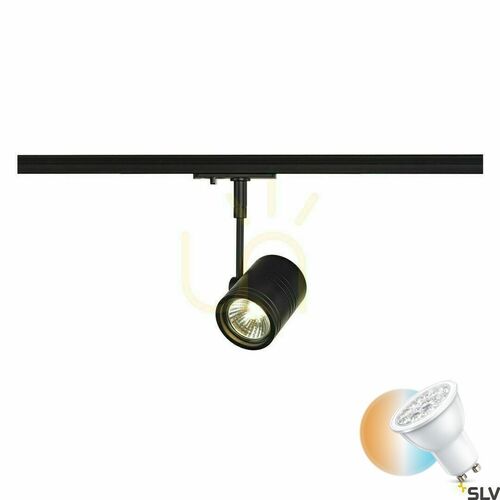 Check Track Light SLV BIMA 1 Black GU10 50W 1-Phase 143440