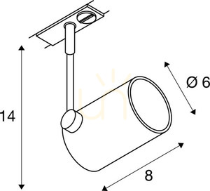 Track Light SLV BIMA 1 White GU10 50W 1-Circuit 143441 small 1