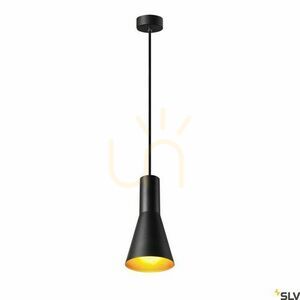 SLV PHELIA 10 E27 pendant light, black/gold, Ø13 cm, 1002951 small 1