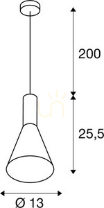 SLV PHELIA 10 E27 pendant light, black/gold, Ø13 cm, 1002951 small 6