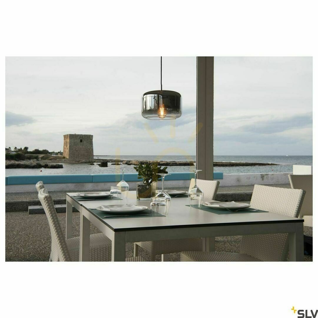 Display Pendant Light SLV PANTILO 28 Chrome Glass 15W 28 cm 1003006 Pendant Light SLV PANTILO 28 Chrome Glass 15W 28 cm 1003006