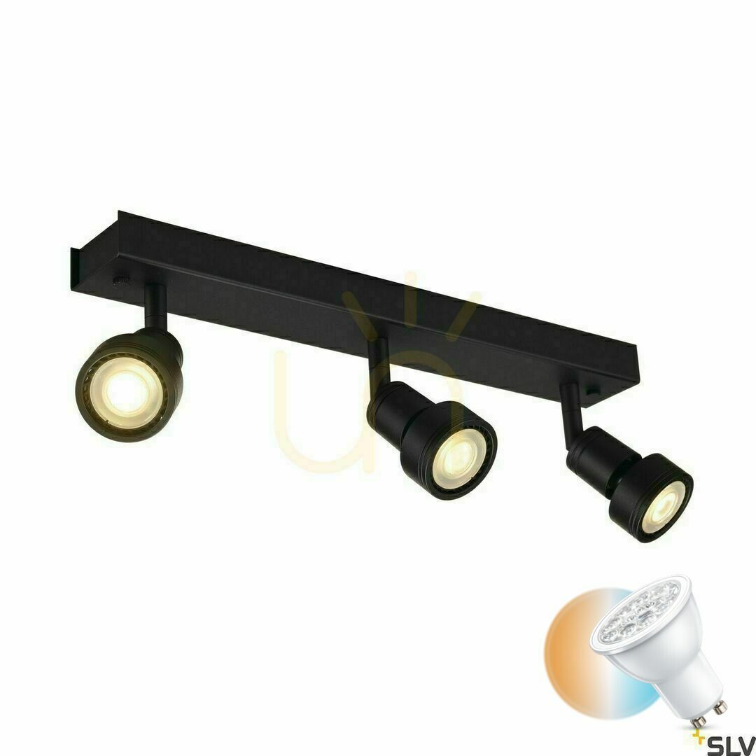 Recessed Luminaire SLV PURI 3 Black GU10 3x50W 147380