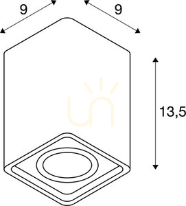 SLV PLASTRA 148004 White Gypsum Ceiling Light GU10 35 W 9 × 9 × 13.5 cm small 6