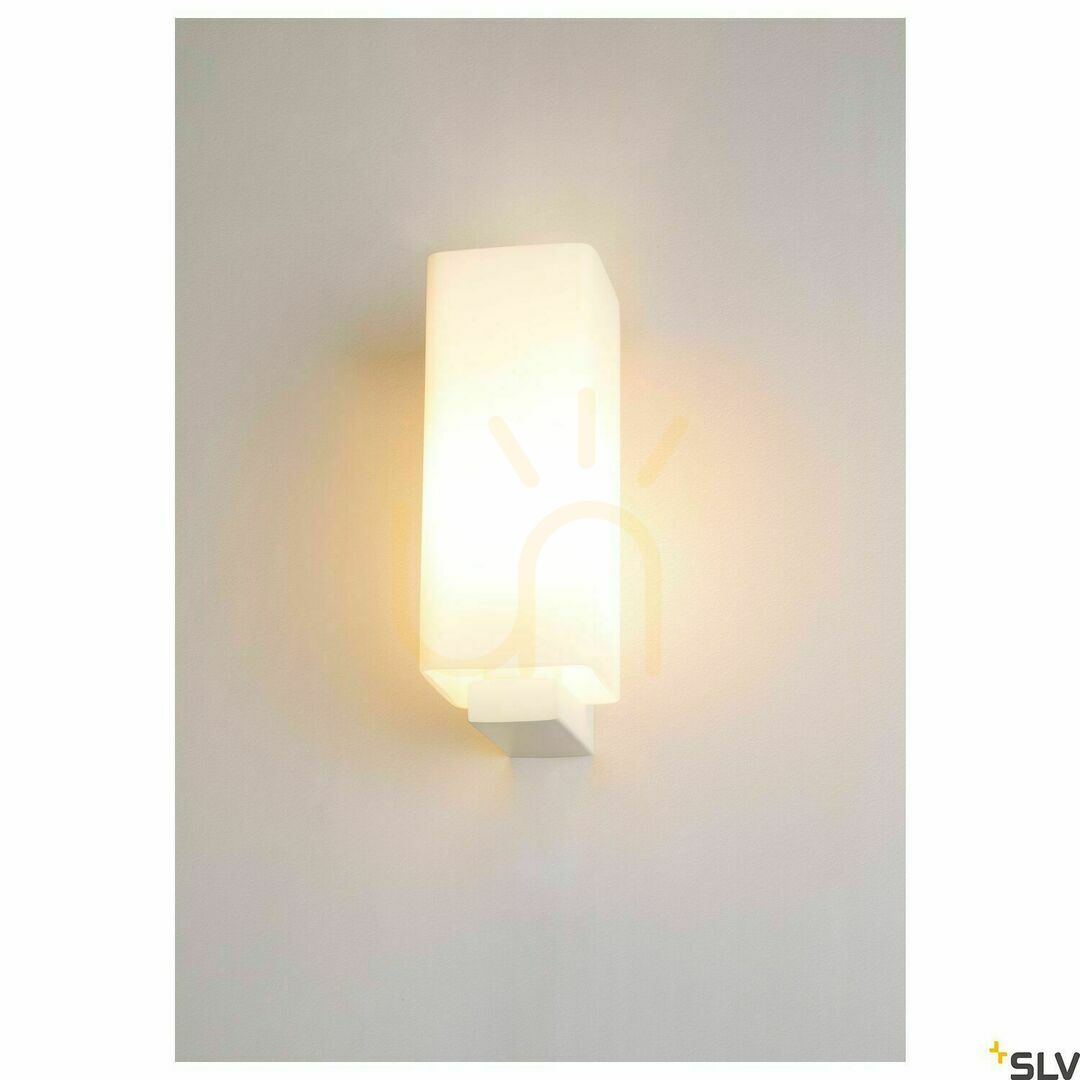Check Surface-Mounted Wall Lamp SLV QUADRASS White Glass Steel E27 40W 1003431 Surface-Mounted Wall Lamp SLV QUADRASS White Glass Steel E27 40W 1003431