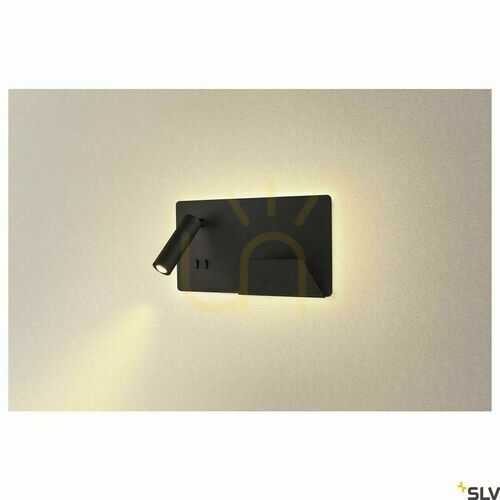 Check Indoor Wall Light SLV SOMNILA Right Black LED 15W 3000K USB 1003456