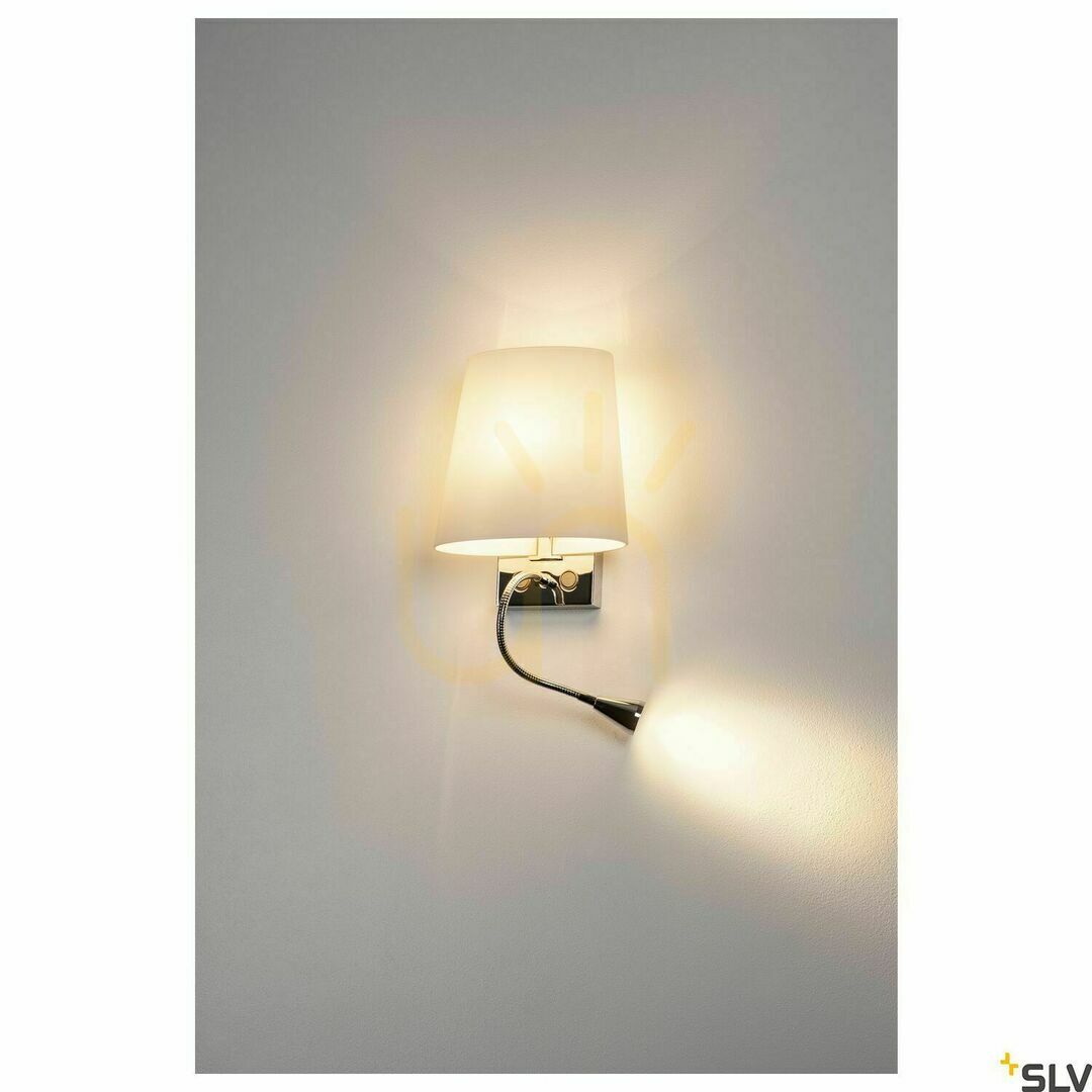 Show Indoor Wall Light SLV COUPA FLEX Chrome Milk Glass 3000K 149452 Indoor Wall Light SLV COUPA FLEX Chrome Milk Glass 3000K 149452